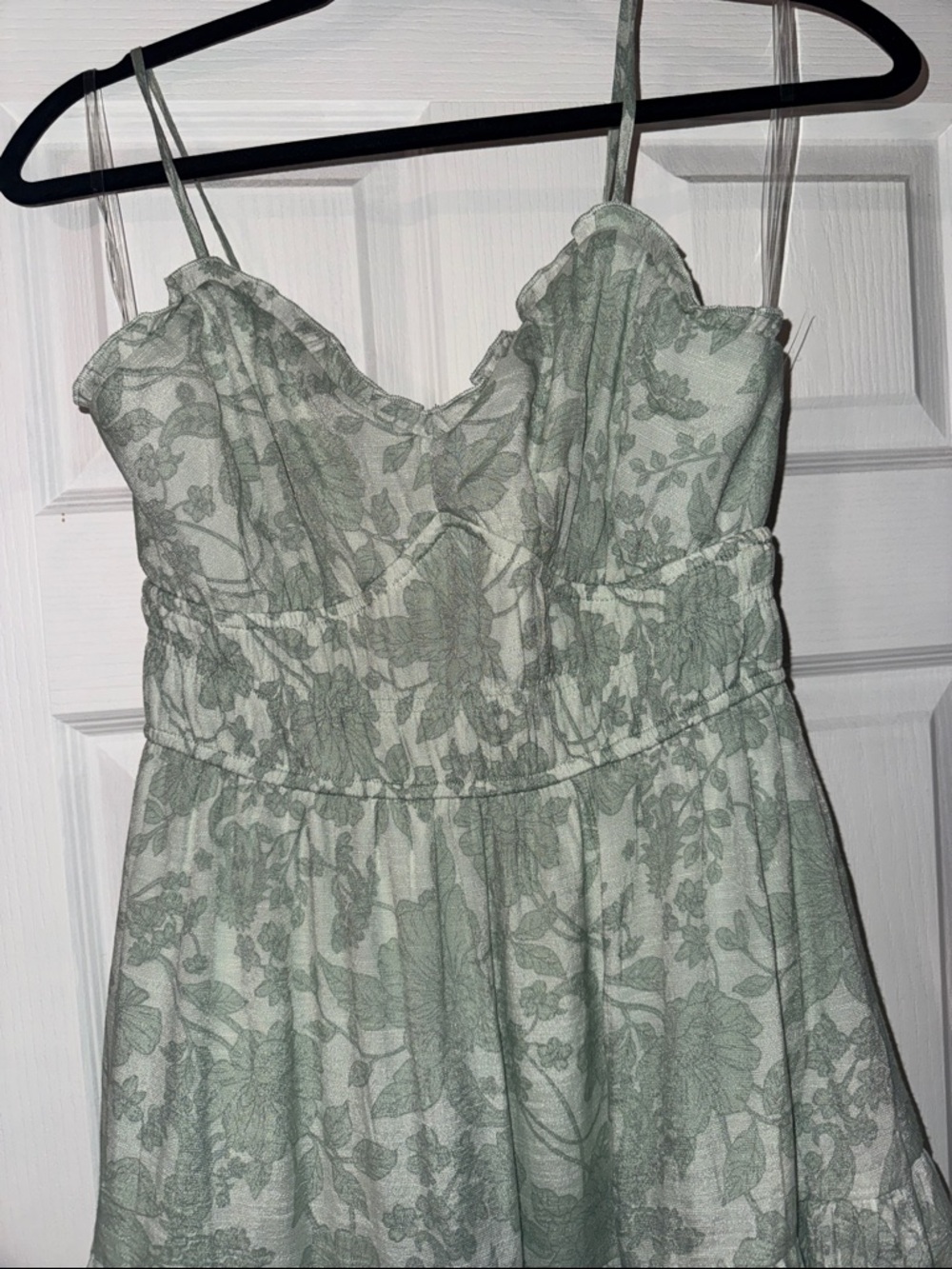 Trixxi Sage Green Floral Midi Dress